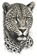 4k Ultra Realistic jaguar face, sense of deepness. tattoo design idea