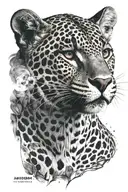 4k Ultra Realistic jaguar face, sense of deepness. tattoo design idea