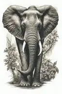 ultra-realistic elephant , sense of deepness tattoo design idea