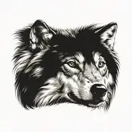 wolf portrait tattoo design idea