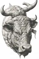4k ultra realistic bull deepness tattoo design idea
