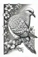 ultra-realistic dove, sense of deepness tattoo design idea