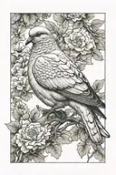 ultra-realistic dove, sense of deepness tattoo design idea
