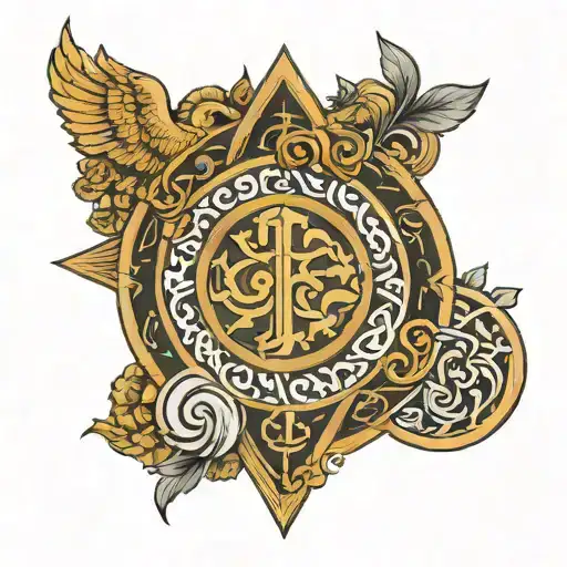 greece god symbol in alchemy tattoo design idea