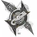 cyper sigilism style tattoo sleeve black and white  tattoo design idea