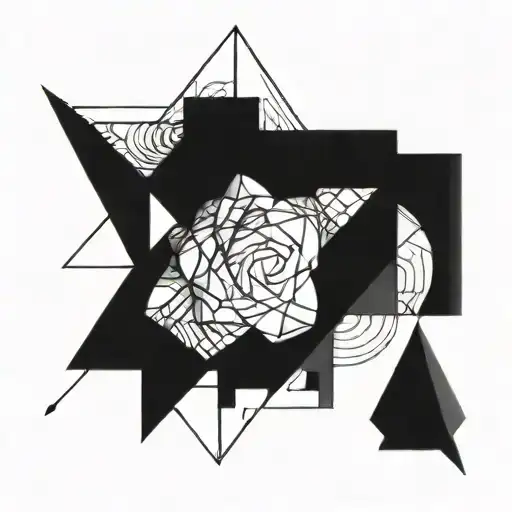Incorporate abstract geometric shapes that subtly represent sexual positions or body parts tattoo design idea