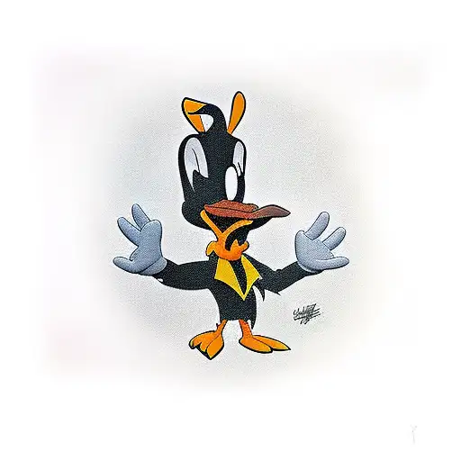 daffy duck on a harley tattoo design idea