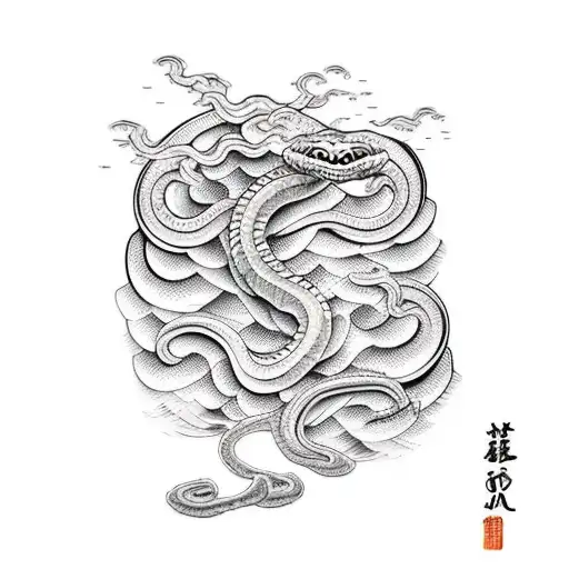 snake waves Hyacinth tattoo design idea
