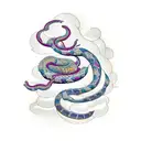 snake waves Hyacinth long flowers tattoo design idea