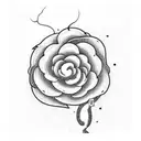 snake waves Hyacinth long flowers tattoo design idea
