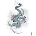 snake waves Hyacinth long flowers tattoo design idea