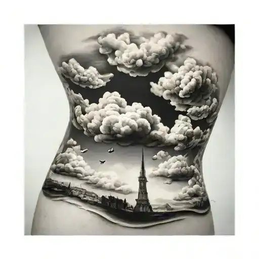 cloudy day tattoo design idea