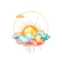cloud sun tattoo design idea
