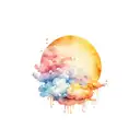 cloud sun tattoo design idea
