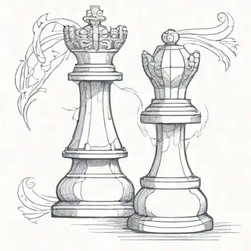 a black chess pawn with a white taekwondo belt tattoo design idea