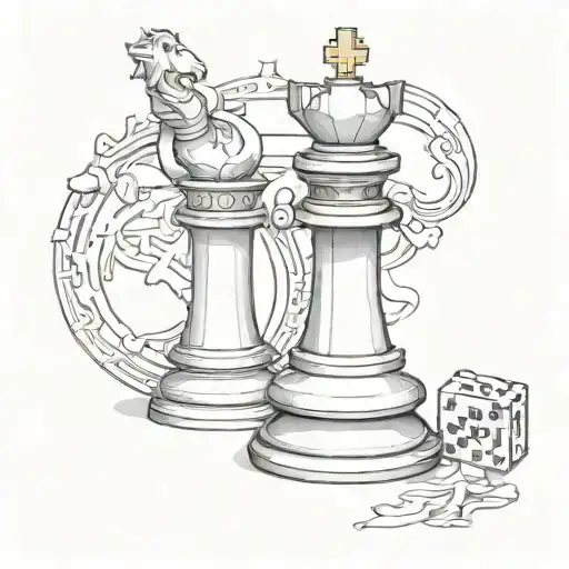 a chess piece with a taekwondo belt tattoo design idea