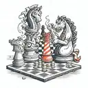 chess with a taekwondo black belt tattoo design idea