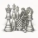 chess with a taekwondo black belt tattoo design idea