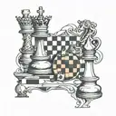 chess with a taekwondo black belt tattoo design idea
