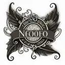 open scroll with name and birth date tattoo design idea