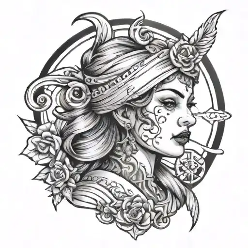 lady butcher  tattoo design idea