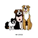 my three dogs names, coco, nala nada diva tattoo design idea