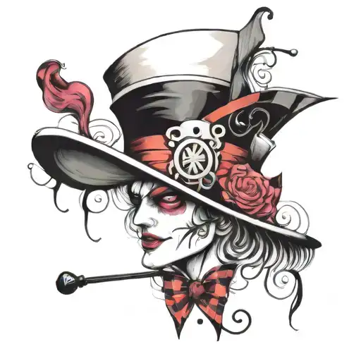 mad hatter tattoo design idea