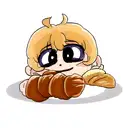 Emmanuel Macron's face surrounded by the french flag, croissants and french baguette tattoo design idea