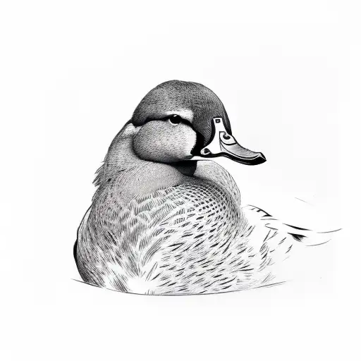 duck with sunglasses tattoo design idea