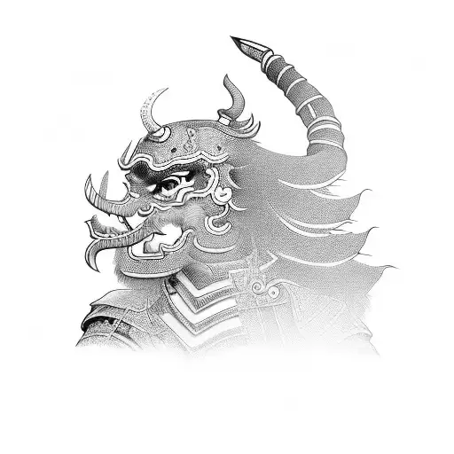 chinese warrior chinese stlye building  tattoo design idea