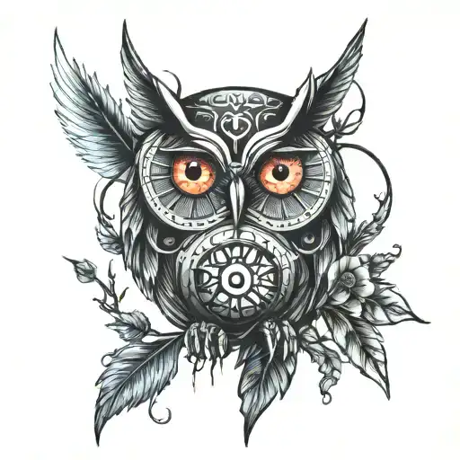 buho con los ojos sharingan  tattoo design idea
