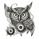 buho con los ojos sharingan  tattoo design idea