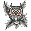 buho con los ojos sharingan  tattoo design idea