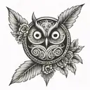 buho con los ojos sharingan  tattoo design idea