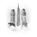 king king on twin towers tattoo design idea