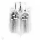 king king on twin towers tattoo design idea