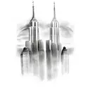 king king on twin towers tattoo design idea