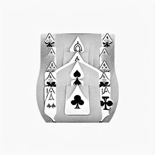 A deck of cards with gambling symbols like dice and poker chips tattoo design idea