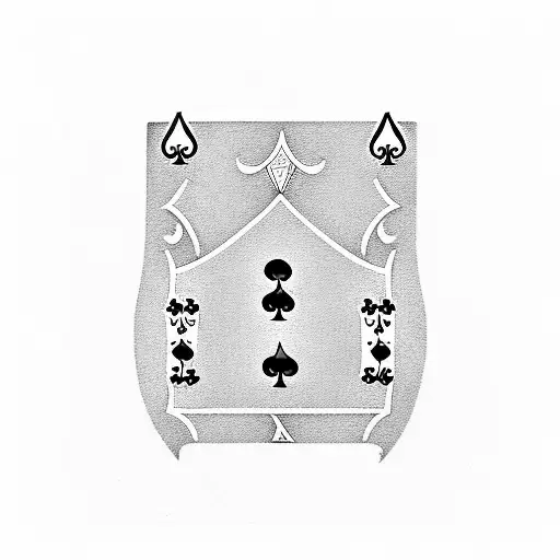 A deck of cards with gambling symbols like dice and poker chips tattoo design idea