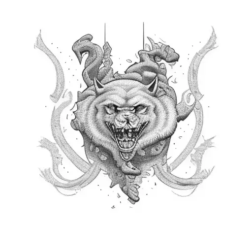 The phrase "Never Broke Again" on the upper abdomen curved above the navel in Memphis style tattoo design idea
