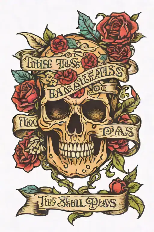 "this too shall pass" inside a snak tattoo design idea