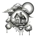 House Light Sun Rain Cloud tattoo design idea