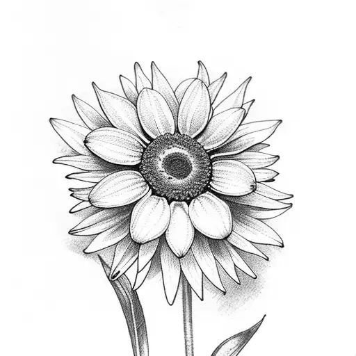 a flower bouquet with sunflower and daisy and dahlia and roses and blooming arum and tulip in it tattoo design idea