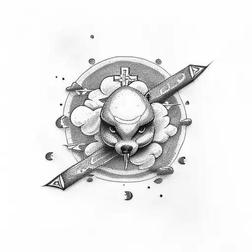 clouds with a cross tattoo design idea