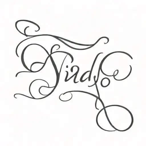J 3 cursive writing tattoo design idea