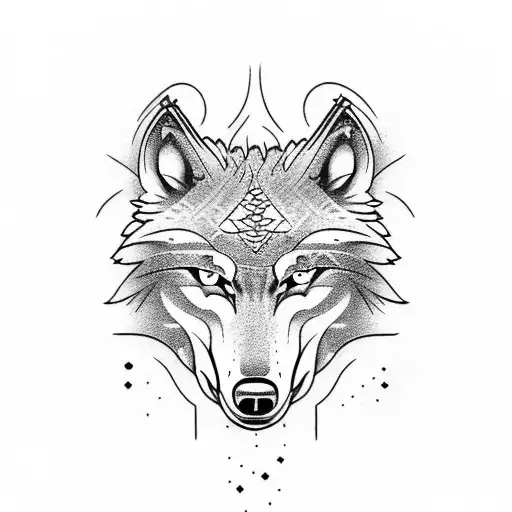 wolf and dragon tattoo design idea
