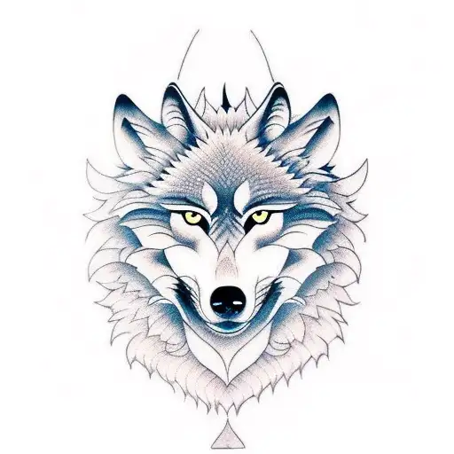wolf and dragon tattoo design idea