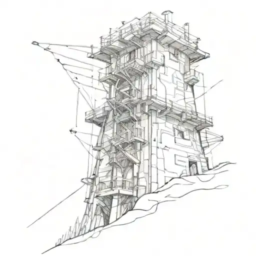 polish coal mine tower  tattoo design idea