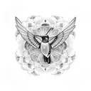 A mandala made of hummingbirds and flowers tattoo design idea