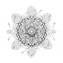 A mandala made of hummingbirds and flowers tattoo design idea